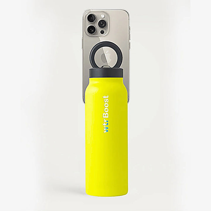 Wtr Boost Yellow Stainless Bottle with Holder 750Ml