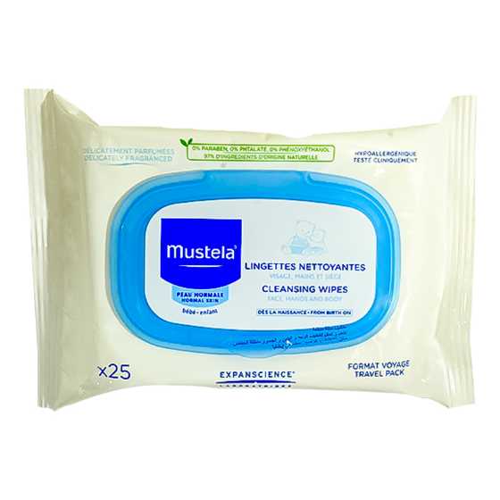 Mustela Facial Cleansing Cloths 25 Wipes