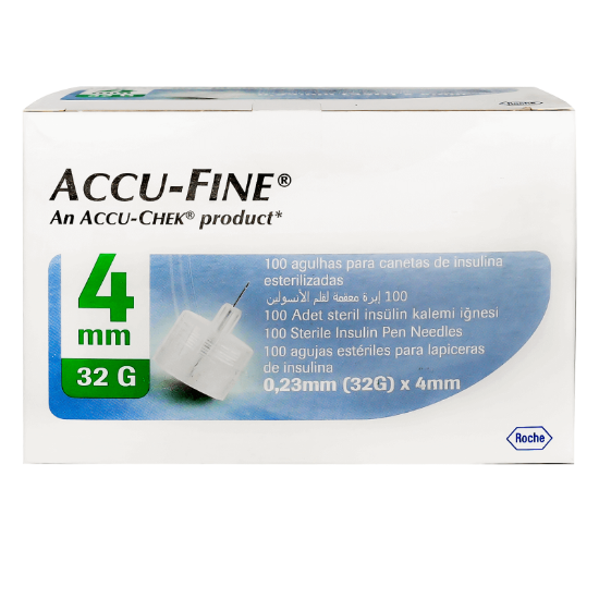 Accu-Fine 0.23Mm (32G)X4Mm Pen Needles 100s