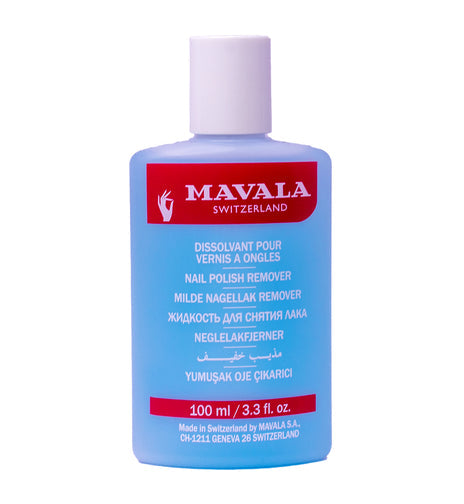 Mavala Nail Polish Remover Blue 100ml bottle.