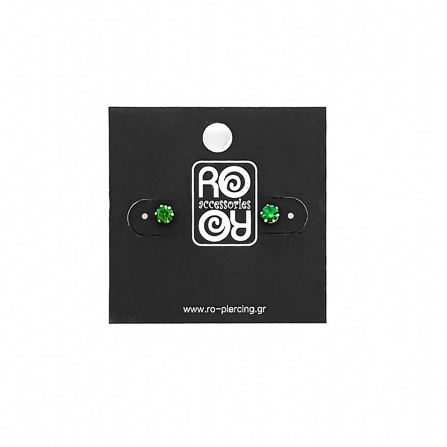 Roro Earrings-Green Rhodium Plated 211272