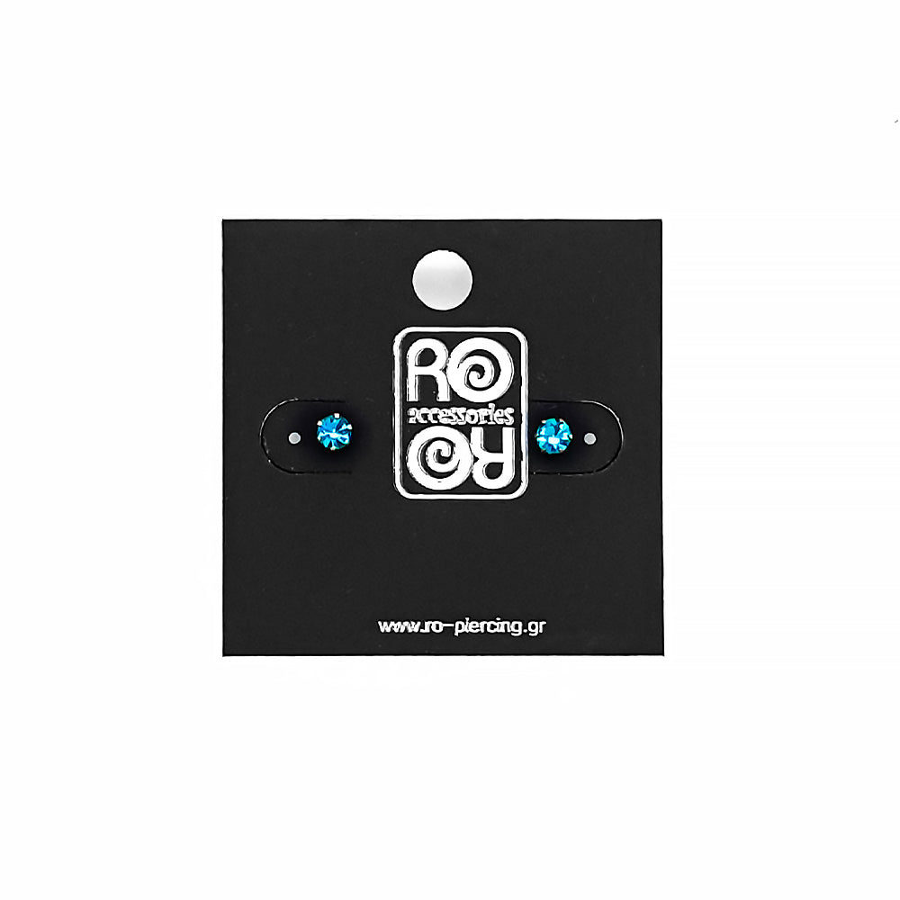Roro Earrings-Aqua Rhodium Plated 211272