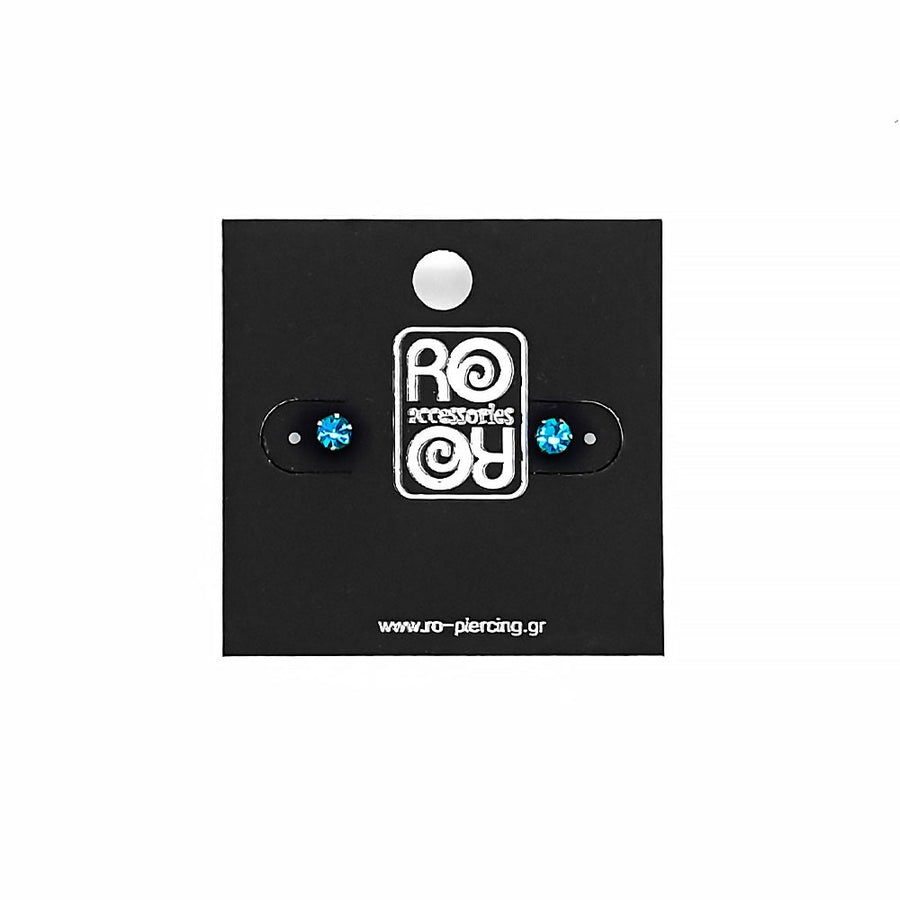 Roro Earrings-Aqua Rhodium Plated 211272