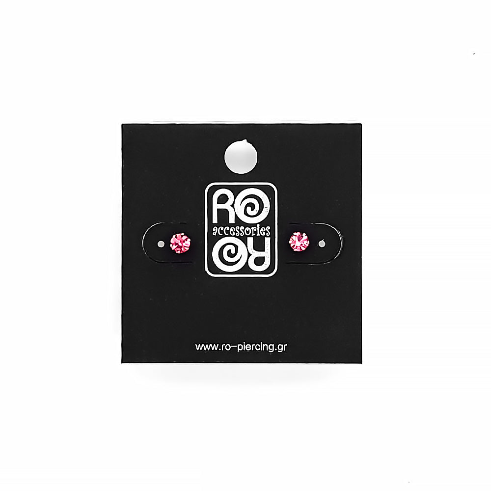 Roro Earrings-Pink Rhodium Plated 211272