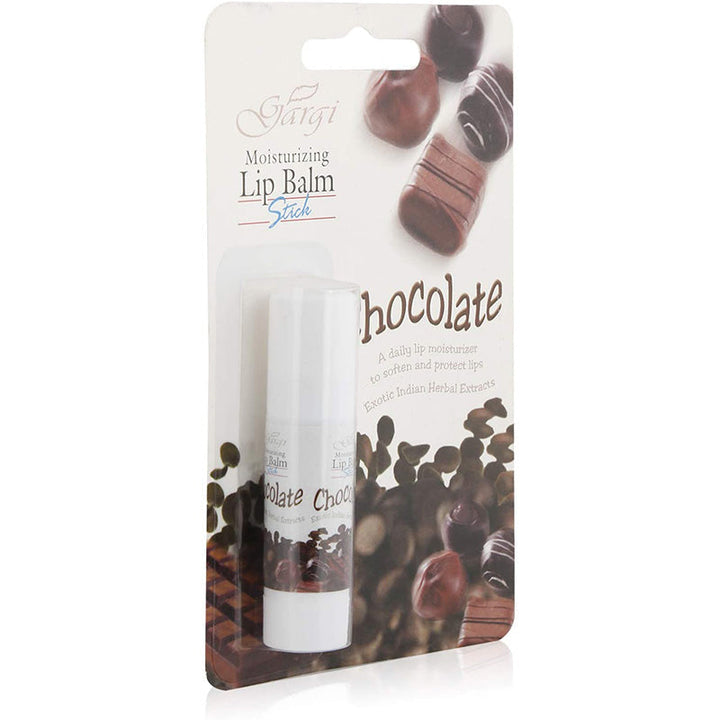 Gargi Lip Balm Chocolate 4.5Gm packaging, moisturizing formula with Indian herbal extracts for hydrating lips.